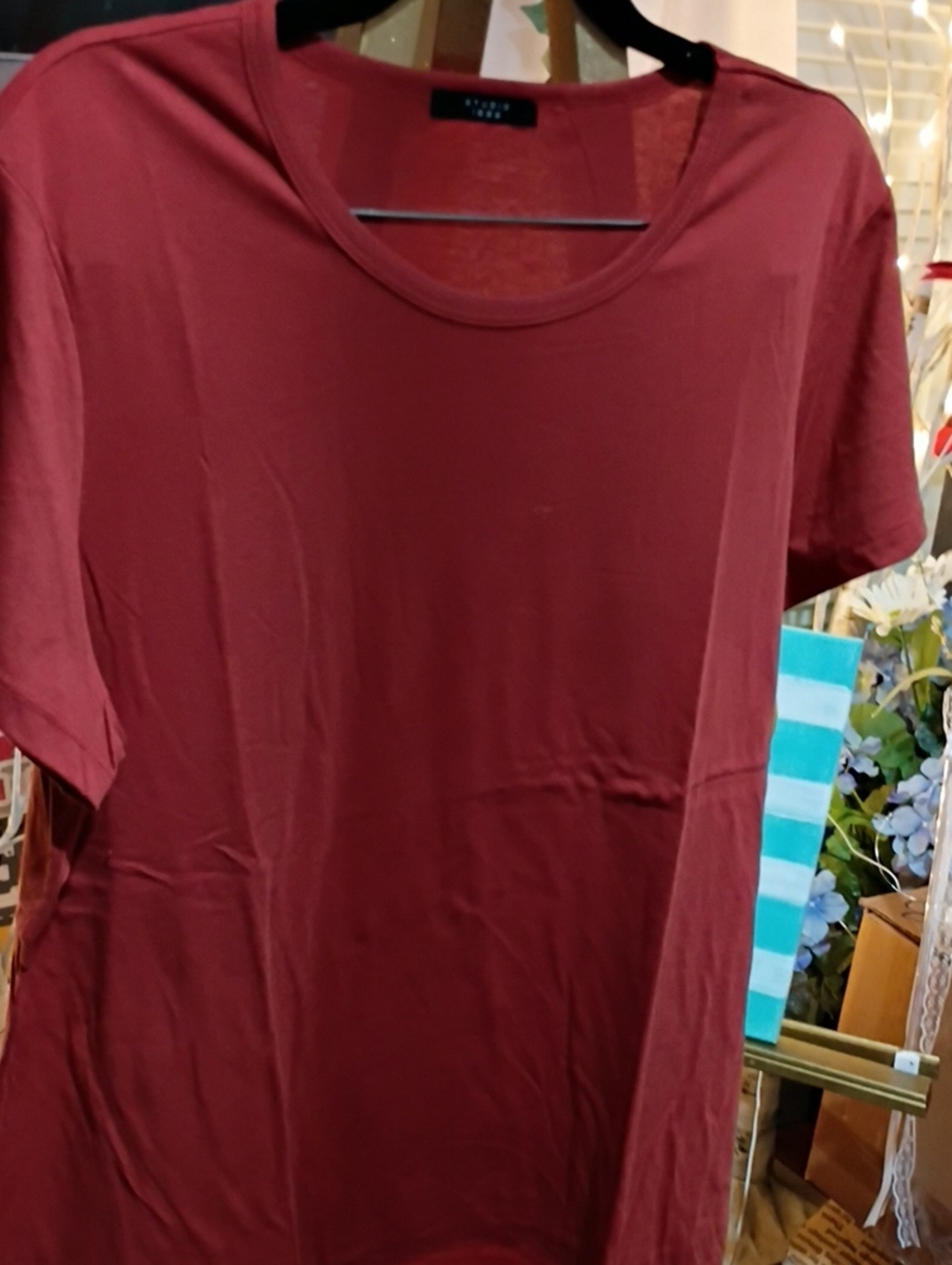 Studio 1886 Short Sleeve Scoop Neck Tee - Rust